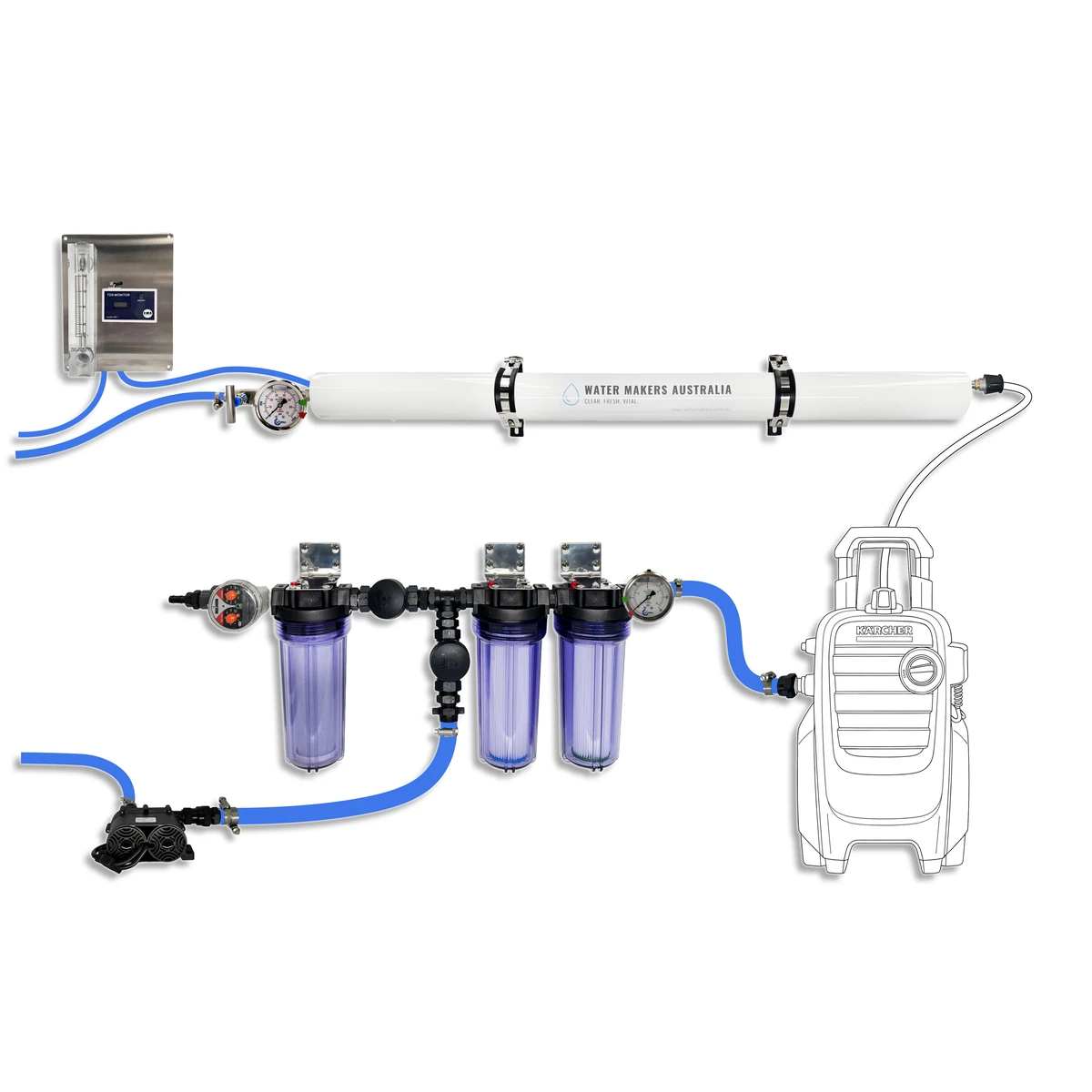 Water Makers Australia single-membrane system and its components